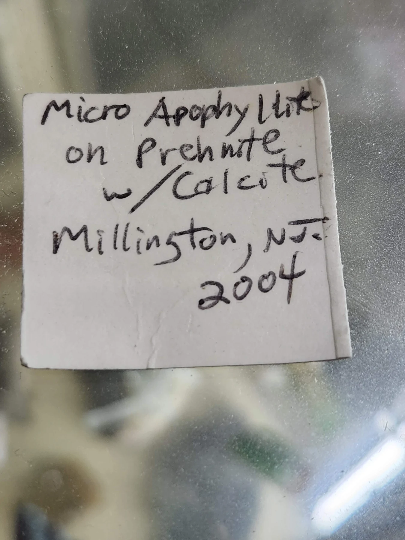 Original handwritten mineral label from the Mark Bianchi Collection